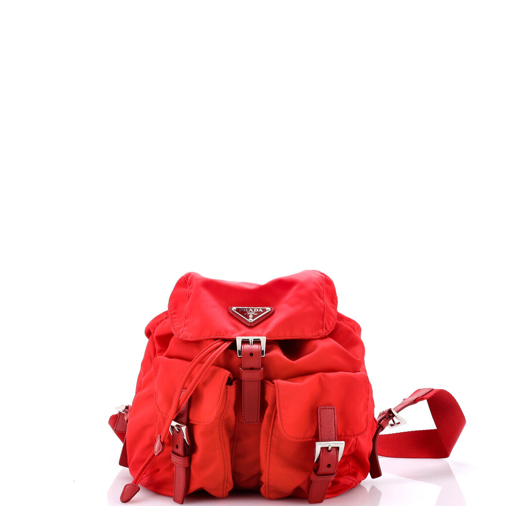 Prada Medium Double Front Pocket Backpack Tessuto